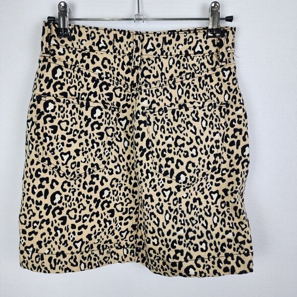 Hollister Ultra High-rise Button Fly Cheetah Print Mini Skirt 0 - Picture 2 of 3